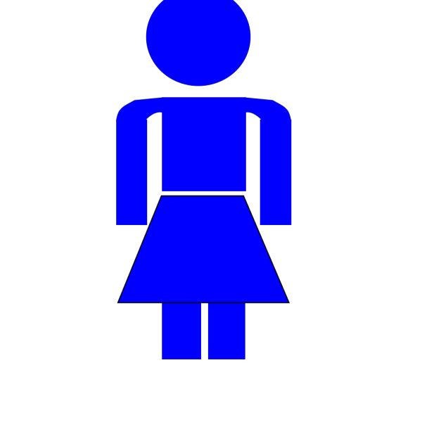 Blue Lady Stick Figure PNG Clip art