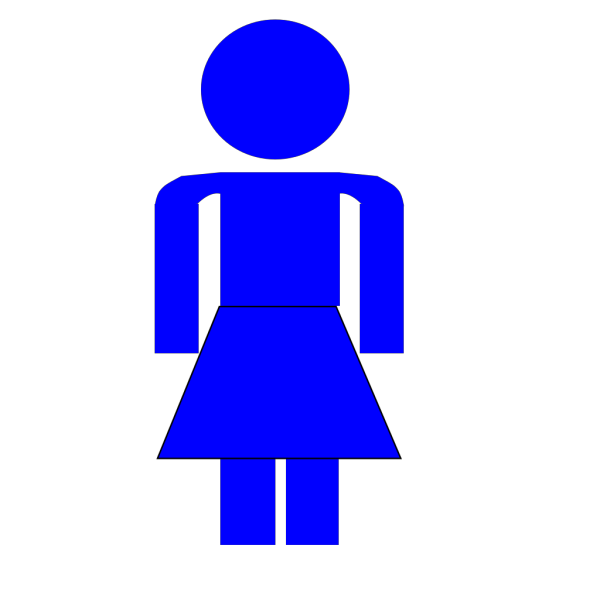 Blue Stick Figure Lady  PNG Clip art