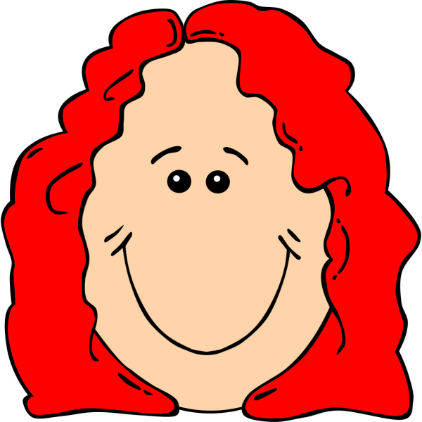 Red Hair Female Cartoon Face PNG Clip art