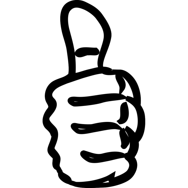 White Black Thumbs Up PNG Clip art