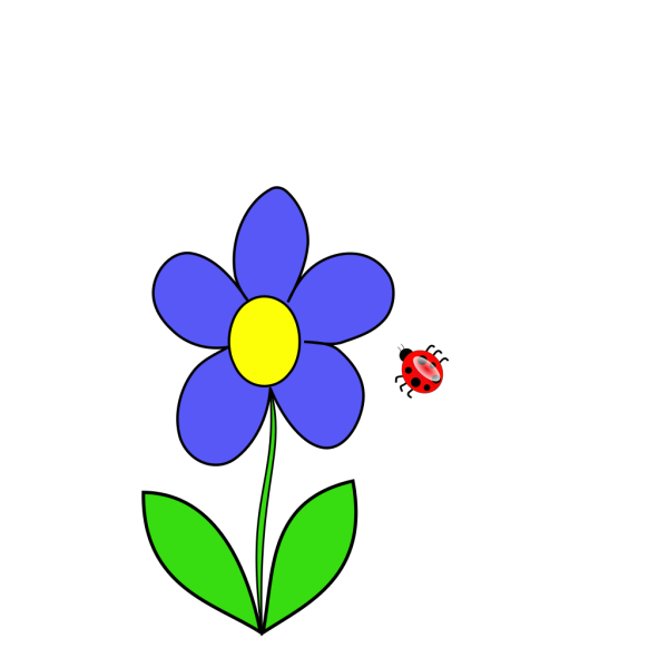 Flower With Ladybug PNG Clip art