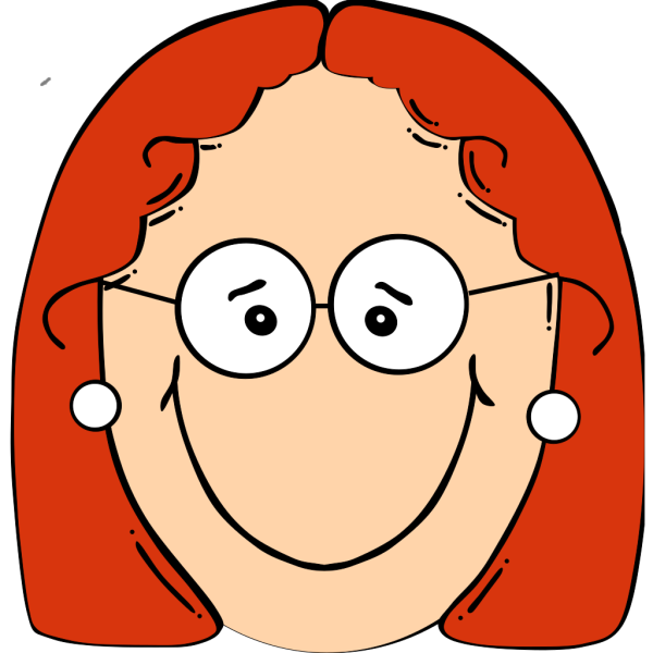 Happy Red Head Girl With Glasses PNG Clip art