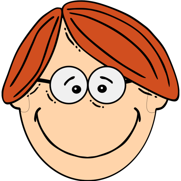 Smiling Red Head Boy With Glasses PNG Clip art