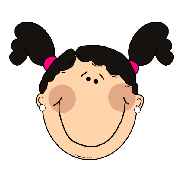 Smiling Girl With Dark Ponytails PNG images