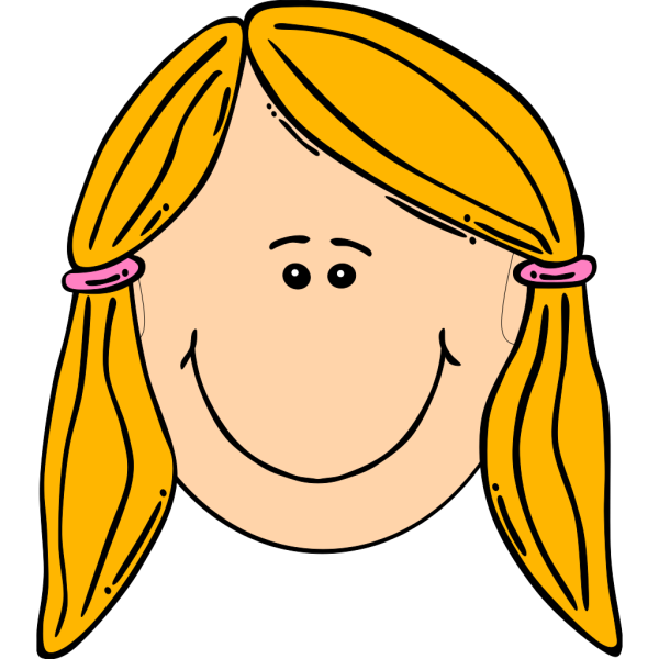 Smiling Girl With Blond Ponytails PNG Clip art