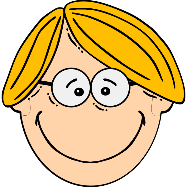 Blond Smiling Boy With Glasses 2 PNG Clip art