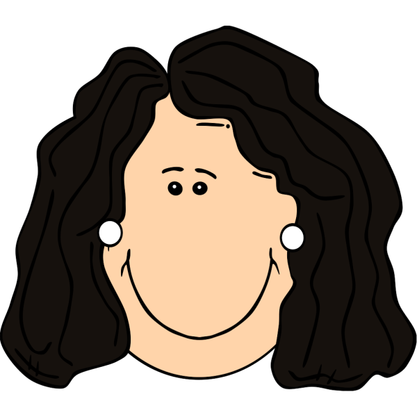 Dark Hair Lady With Earrings PNG Clip art
