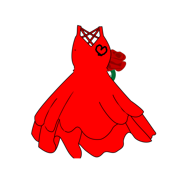 Red Dress And Roses PNG Clip art