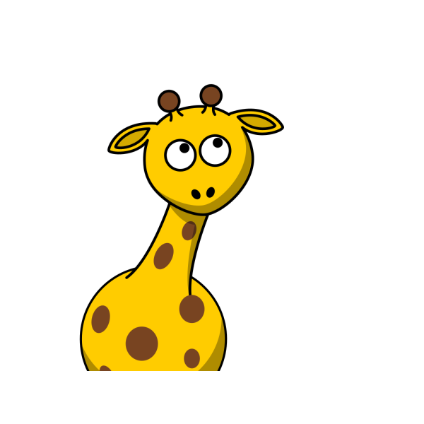 Cartoon Giraffe Looking Up Turned PNG images