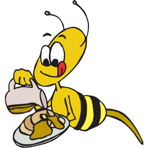 Bee Eating Pancakes PNG Clip art