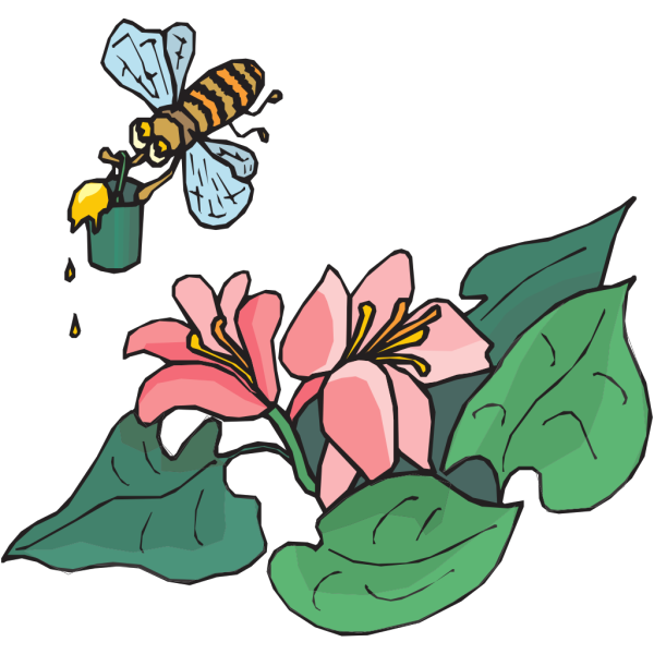 Bee With Pollen PNG Clip art