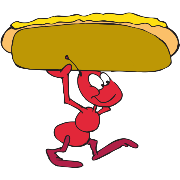 Ant Carrying Hot Dog PNG Clip art