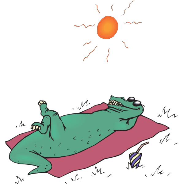 Alligator Sunbathing PNG Clip art