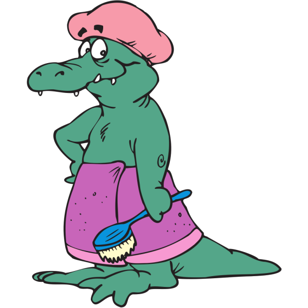 Alligator In Shower Cap PNG Clip art
