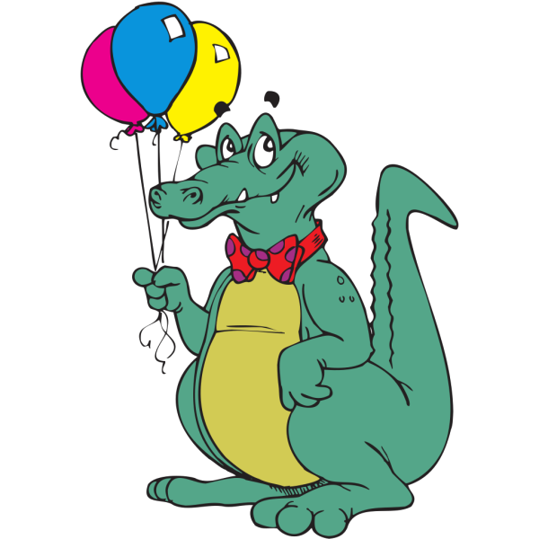 Alligator With Balloons PNG Clip art
