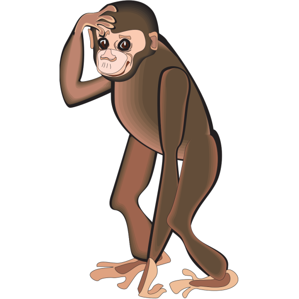 Chimp Scratching Head PNG Clip art