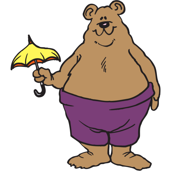 Bear Holding Small Umbrella PNG Clip art