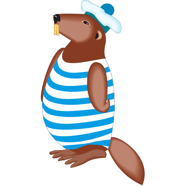 Beaver In Swimsuit PNG Clip art