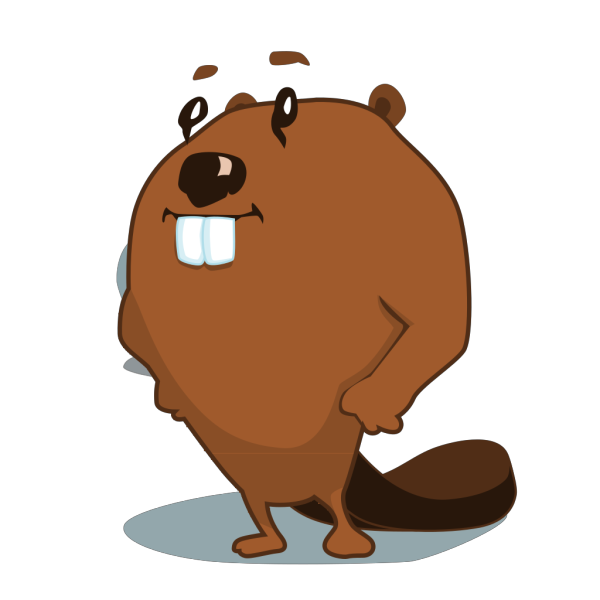Simple Beaver Cartoon PNG Clip art