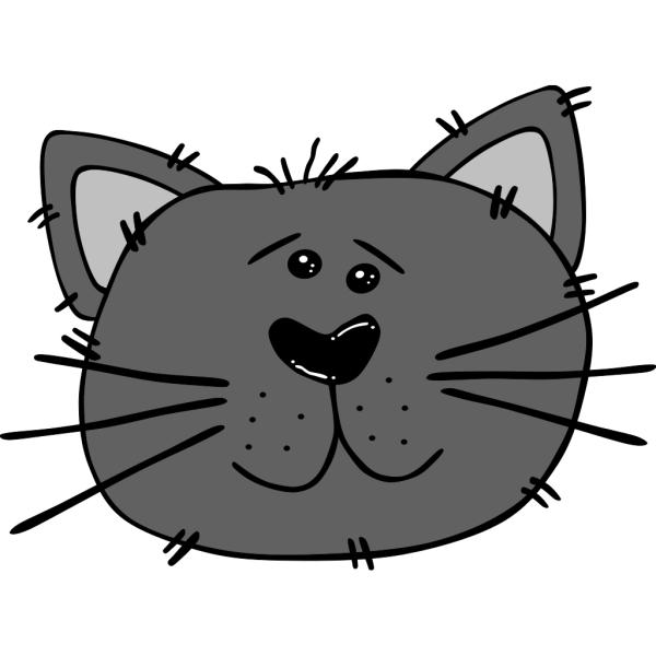 Black Cartoon Cat Face PNG Clip art