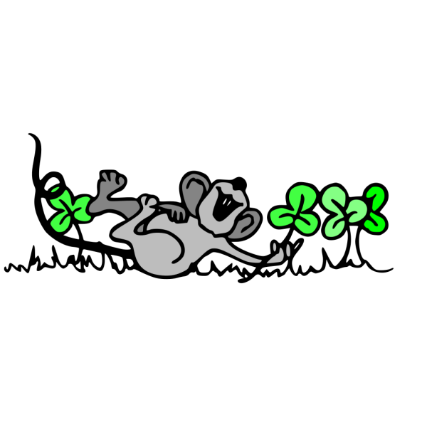 Mouse Playing In Shamrocks PNG Clip art