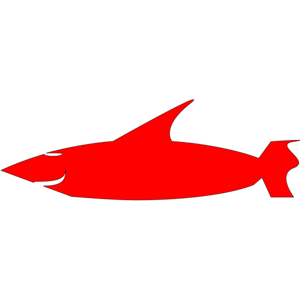 Simple Red Shark Silhouette PNG Clip art