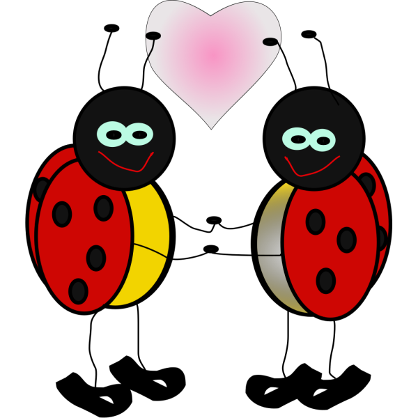 Ladybugs In Love PNG Clip art