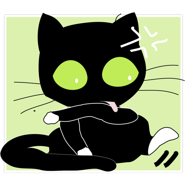 Angry Black Cat With White Socks PNG Clip art