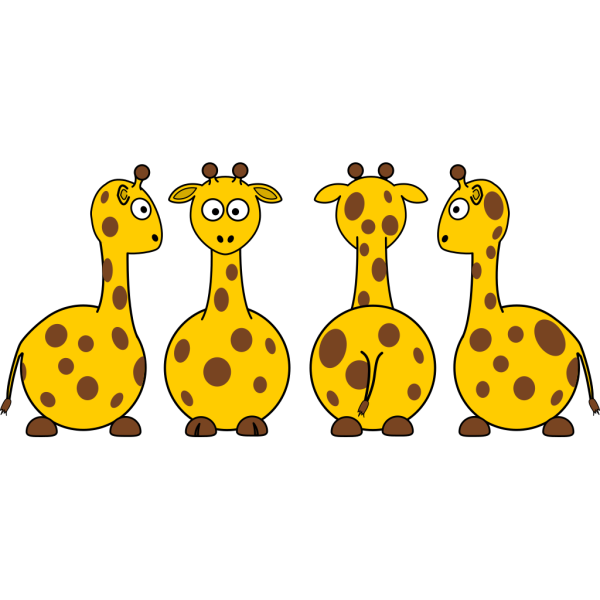 Cartoon Giraffe From All Sides PNG Clip art