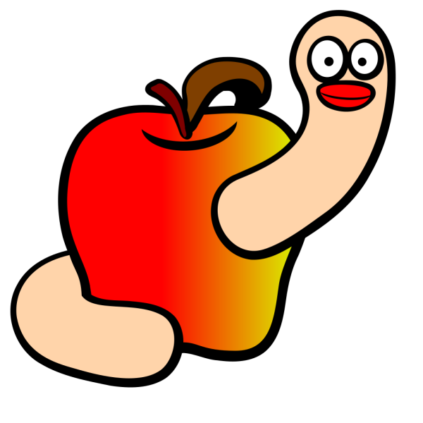Worm In An Apple PNG Clip art