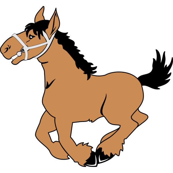 Happy Jumping Cartoon Horse PNG Clip art