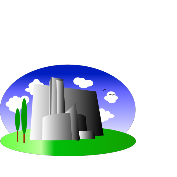 Cartoon Building With Trees PNG Clip art