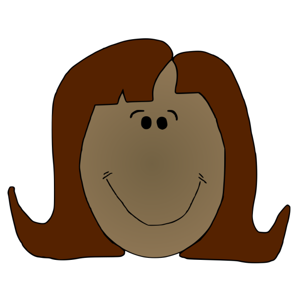Cartoon Lady Face In Color PNG Clip art