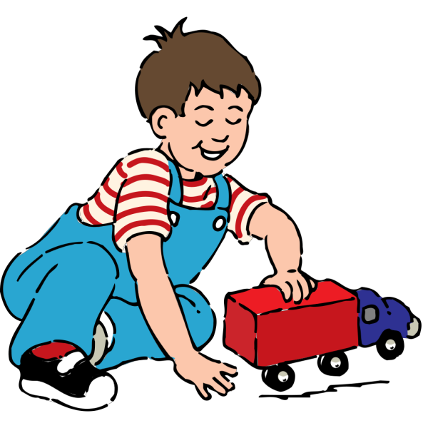 Boy Playing With Toy Truck PNG Clip art