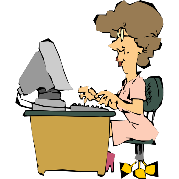 Woman Using A Computer PNG Clip art