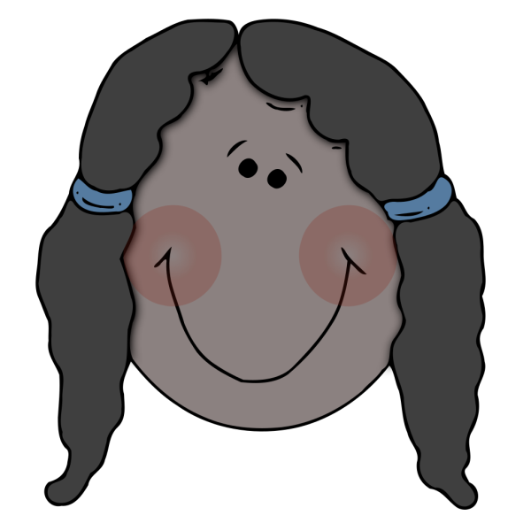 Girl Face With Pigtails PNG Clip art
