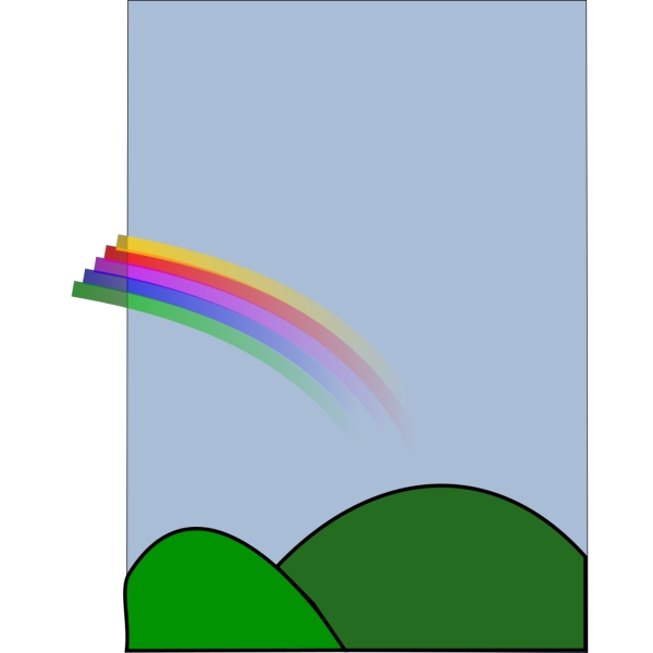 Rainbow Over Hills PNG Clip art