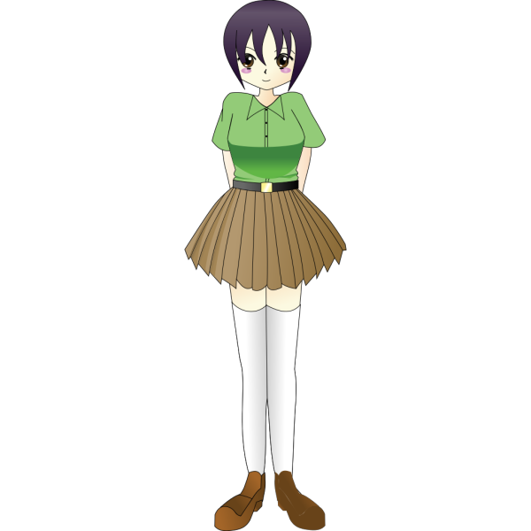 Female Anime Student PNG Clip art