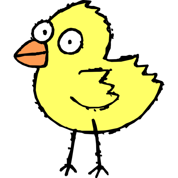 Startled Cartoon Chick PNG Clip art