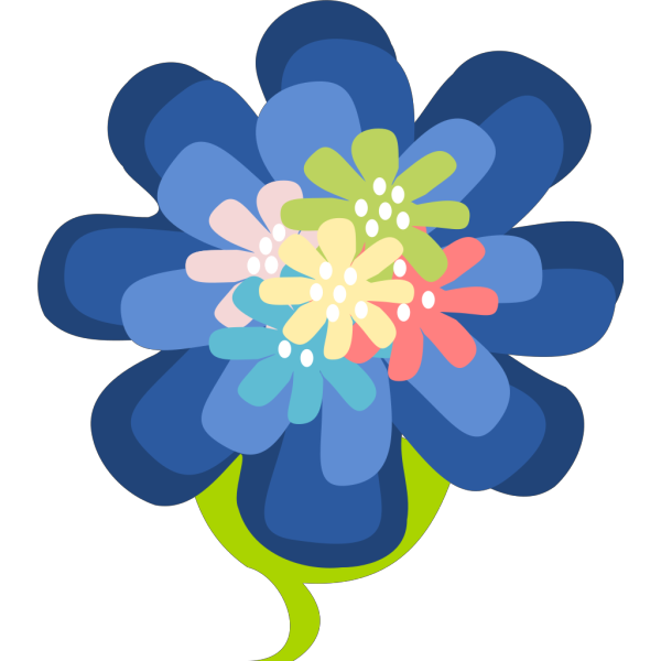 Flower Blue Cartoon PNG Clip art
