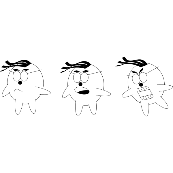 Three Cartoon Emotions PNG Clip art