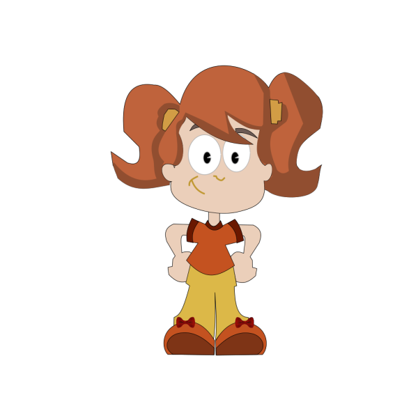 Girl With Pigtails PNG Clip art