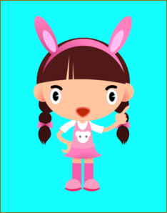 Girl With Bunny Ears PNG Clip art
