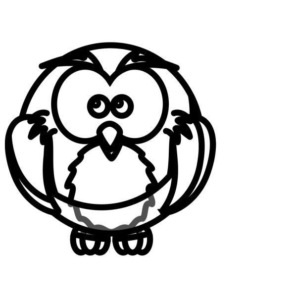 Cartoon Owl Outline PNG Clip art