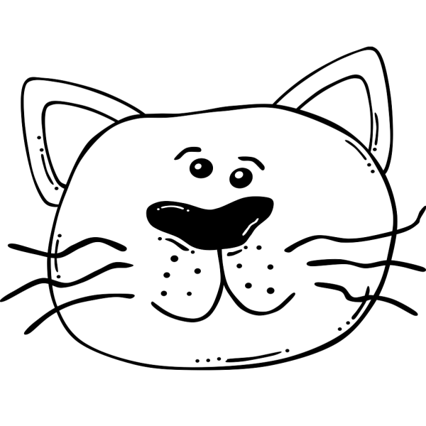 Grey And White Cat Face PNG Clip art