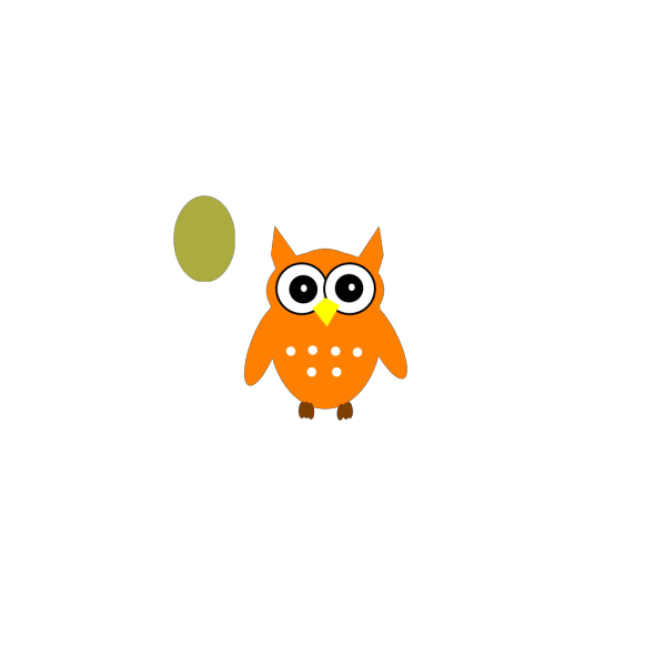 Orange Owl PNG Clip art