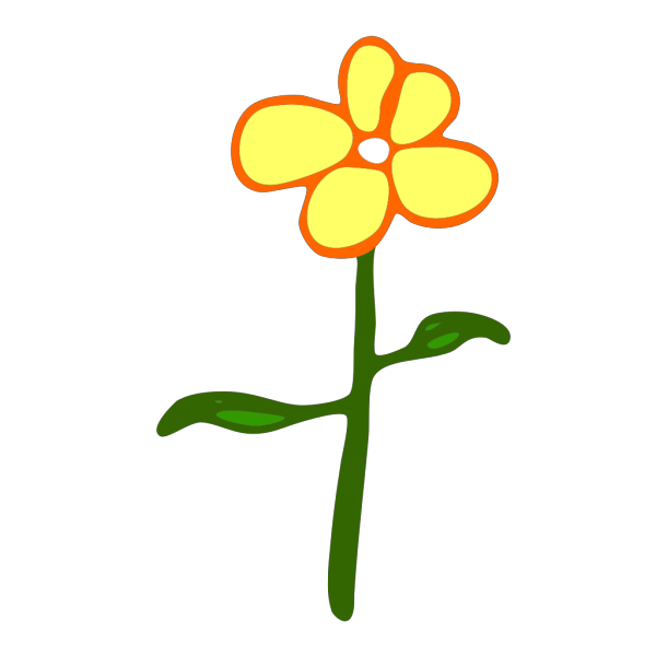 Yellow Cartoon Flower PNG Clip art