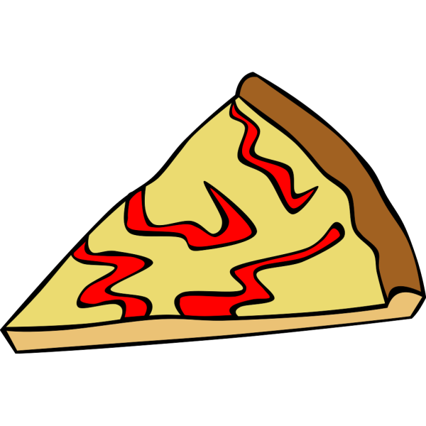 Cheese Pizza Slice (b And W) PNG Clip art