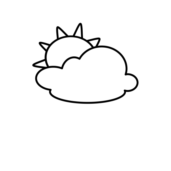 Cloudy - Outline PNG Clip art