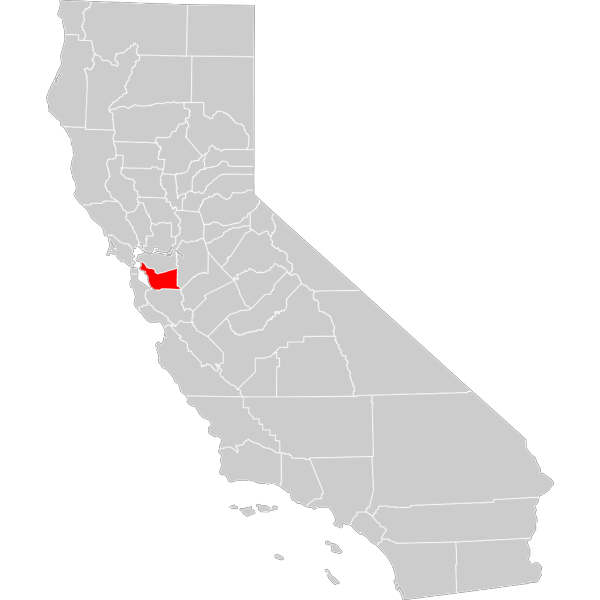 California County Map Alameda County Highlighted PNG Clip art